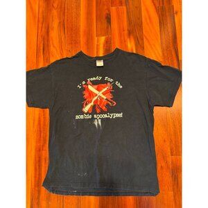 Vintage I'm Ready for the Zombie Apocalypse Large Tee Shirt READ